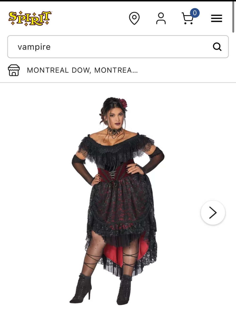 Black and Red Victorian Vampiress Dress